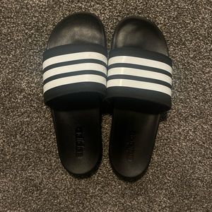 Pair of black adidas slides gently used size mens 11 very comfy no box